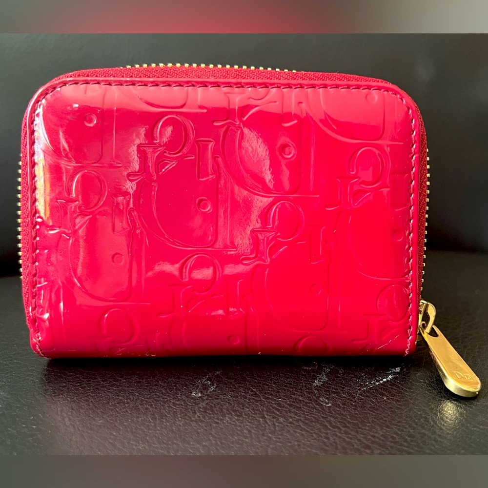 Authentic Dior Red Compact Zippy Wallet